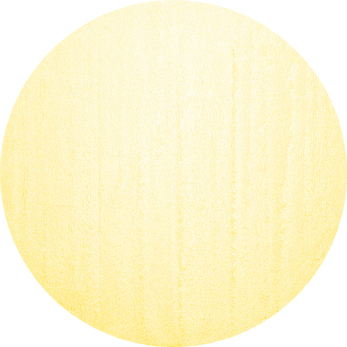 Round Solid Yellow Modern Rug, con414yw