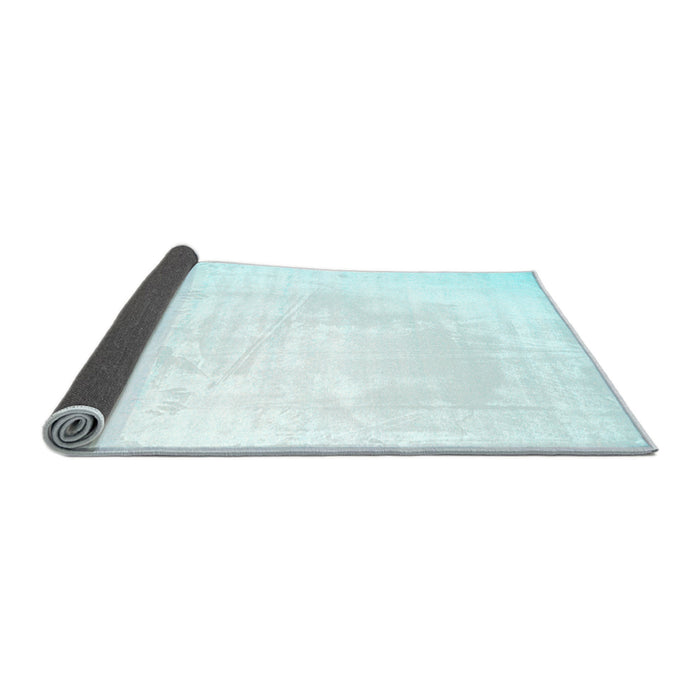 Sideview of Solid Light Blue Modern Rug, con414lblu
