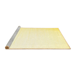 Sideview of Machine Washable Solid Yellow Modern Rug, wshcon414yw