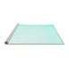 Sideview of Machine Washable Solid Turquoise Modern Area Rugs, wshcon414turq