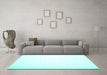Machine Washable Solid Turquoise Modern Area Rugs in a Living Room,, wshcon414turq