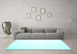Machine Washable Solid Turquoise Modern Area Rugs in a Living Room,, wshcon414turq