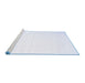 Sideview of Machine Washable Solid Blue Modern Rug, wshcon414blu