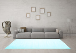 Machine Washable Solid Light Blue Modern Rug in a Living Room, wshcon414lblu