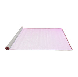 Sideview of Machine Washable Solid Pink Modern Rug, wshcon414pnk