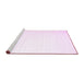 Sideview of Machine Washable Solid Pink Modern Rug, wshcon414pnk