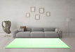 Machine Washable Solid Green Modern Area Rugs in a Living Room,, wshcon414grn