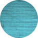 Round Machine Washable Abstract Light Blue Contemporary Rug, wshcon415lblu