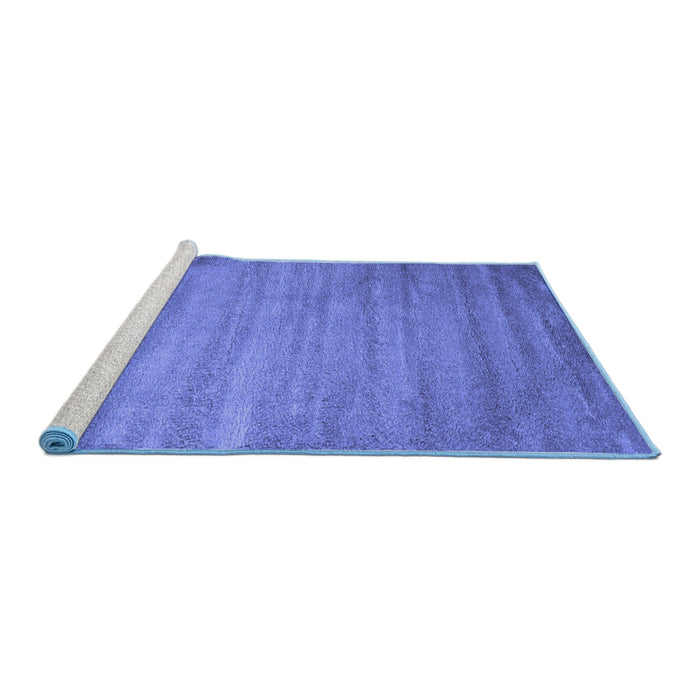 Sideview of Machine Washable Abstract Blue Contemporary Rug, wshcon415blu