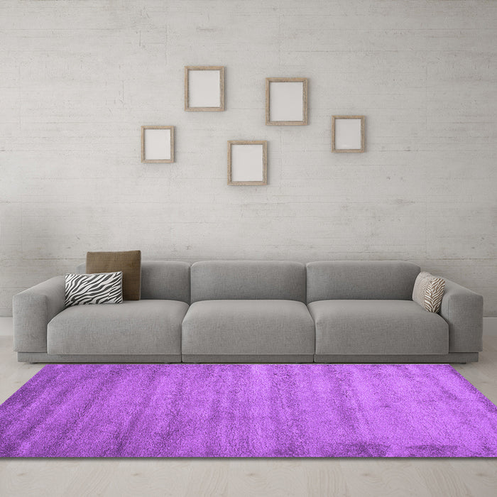 Machine Washable Abstract Purple Contemporary Area Rugs in a Living Room, wshcon415pur