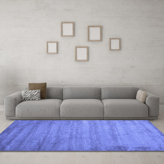 Machine Washable Abstract Blue Contemporary Rug in a Living Room, wshcon415blu