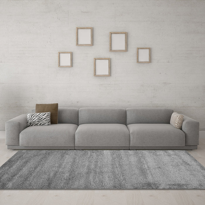Machine Washable Abstract Gray Contemporary Rug in a Living Room,, wshcon415gry