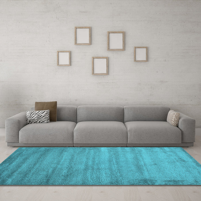 Machine Washable Abstract Light Blue Contemporary Rug in a Living Room, wshcon415lblu