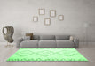 Machine Washable Solid Emerald Green Modern Area Rugs in a Living Room,, wshcon416emgrn