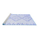Sideview of Machine Washable Solid Blue Modern Rug, wshcon416blu