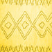 Square Machine Washable Solid Yellow Modern Rug, wshcon416yw