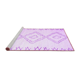 Sideview of Machine Washable Solid Purple Modern Area Rugs, wshcon416pur