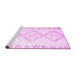 Sideview of Machine Washable Solid Pink Modern Rug, wshcon416pnk