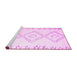 Sideview of Machine Washable Solid Pink Modern Rug, wshcon416pnk