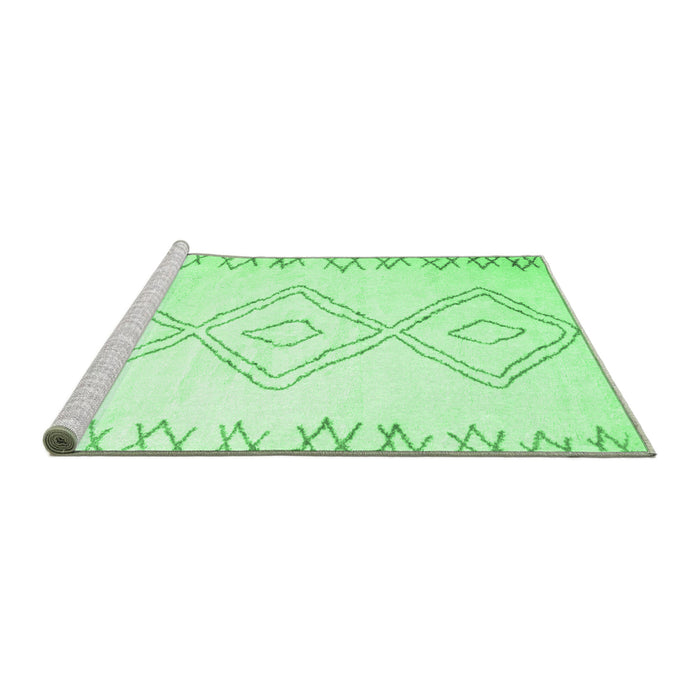 Sideview of Machine Washable Solid Emerald Green Modern Area Rugs, wshcon416emgrn
