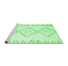 Sideview of Machine Washable Solid Emerald Green Modern Area Rugs, wshcon416emgrn