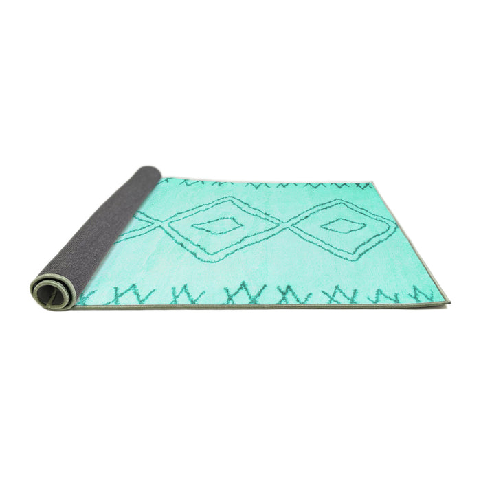 Sideview of Solid Turquoise Modern Rug, con416turq