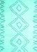 Machine Washable Solid Turquoise Modern Area Rugs, wshcon416turq