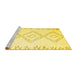 Sideview of Machine Washable Solid Yellow Modern Rug, wshcon416yw