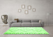 Machine Washable Solid Green Modern Area Rugs in a Living Room,, wshcon416grn