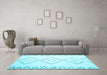 Machine Washable Solid Light Blue Modern Rug in a Living Room, wshcon416lblu