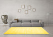 Machine Washable Solid Yellow Modern Rug in a Living Room, wshcon417yw