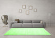 Machine Washable Solid Green Modern Area Rugs in a Living Room,, wshcon417grn