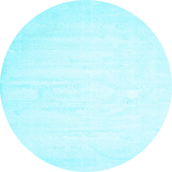 Round Machine Washable Solid Light Blue Modern Rug, wshcon417lblu