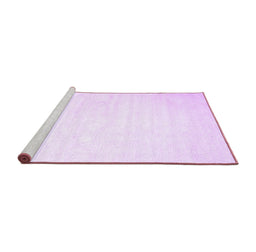Sideview of Machine Washable Solid Purple Modern Area Rugs, wshcon417pur