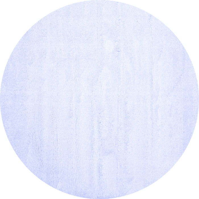 Round Machine Washable Solid Blue Modern Rug, wshcon417blu