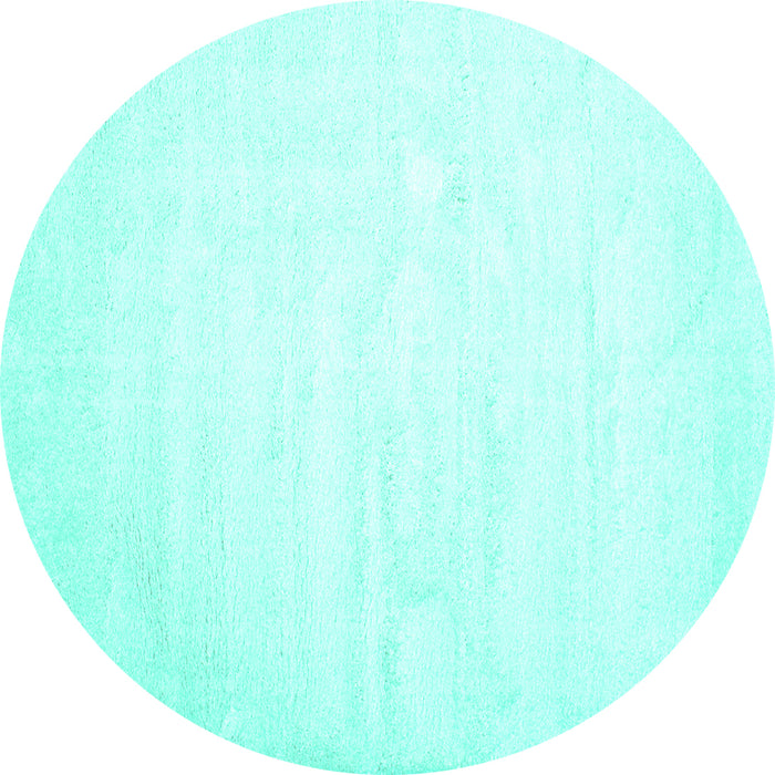 Round Solid Turquoise Modern Rug, con417turq