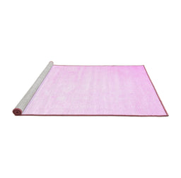 Sideview of Machine Washable Solid Pink Modern Rug, wshcon417pnk