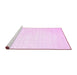 Sideview of Machine Washable Solid Pink Modern Rug, wshcon417pnk