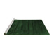 Sideview of Machine Washable Abstract Emerald Green Contemporary Area Rugs, wshcon418emgrn