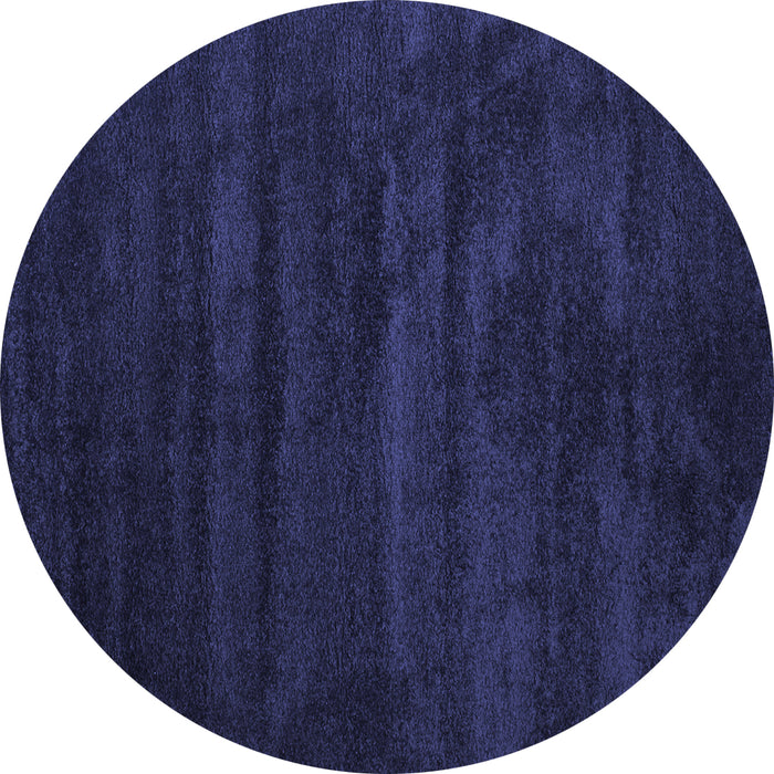 Round Abstract Blue Contemporary Rug, con418blu