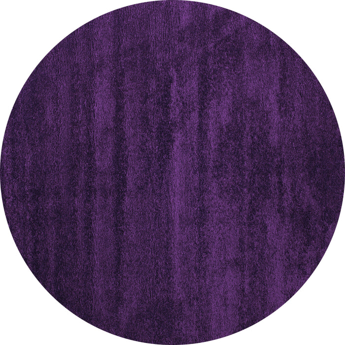 Round Machine Washable Abstract Purple Contemporary Area Rugs, wshcon418pur