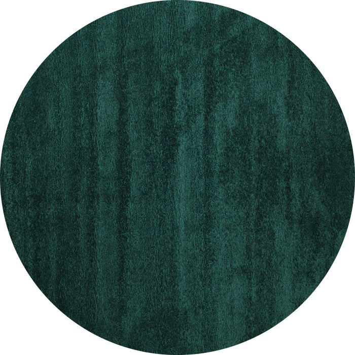 Round Abstract Turquoise Contemporary Rug, con418turq