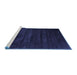 Sideview of Machine Washable Abstract Blue Contemporary Rug, wshcon418blu