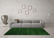 Machine Washable Abstract Green Contemporary Area Rugs in a Living Room,, wshcon418grn