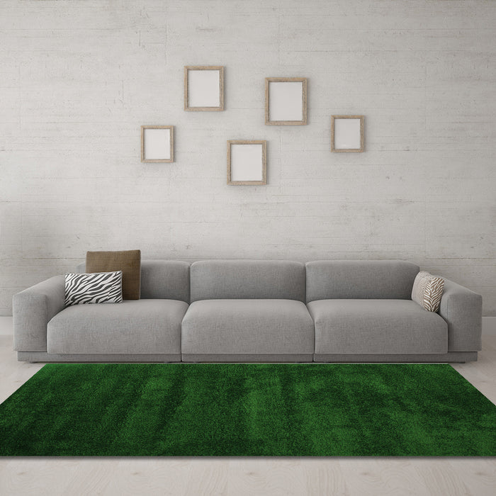 Machine Washable Abstract Green Contemporary Area Rugs in a Living Room,, wshcon418grn