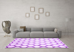 Machine Washable Terrilis Purple Contemporary Area Rugs in a Living Room, wshcon419pur