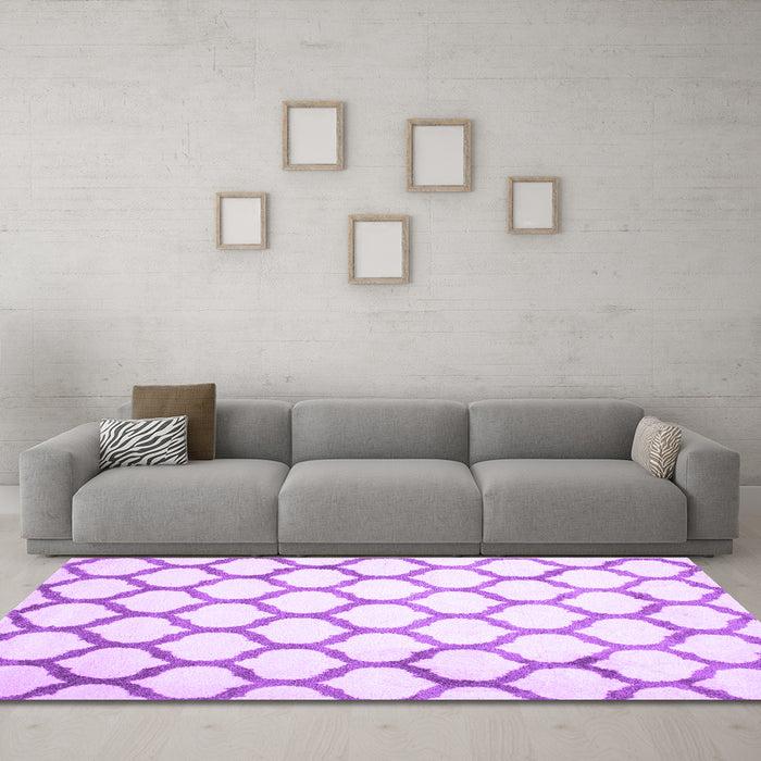 Machine Washable Terrilis Purple Contemporary Area Rugs in a Living Room, wshcon419pur