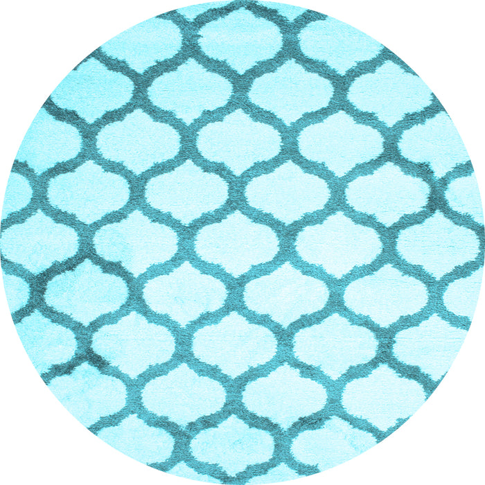 Round Machine Washable Terrilis Light Blue Contemporary Rug, wshcon419lblu