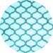 Round Machine Washable Terrilis Light Blue Contemporary Rug, wshcon419lblu