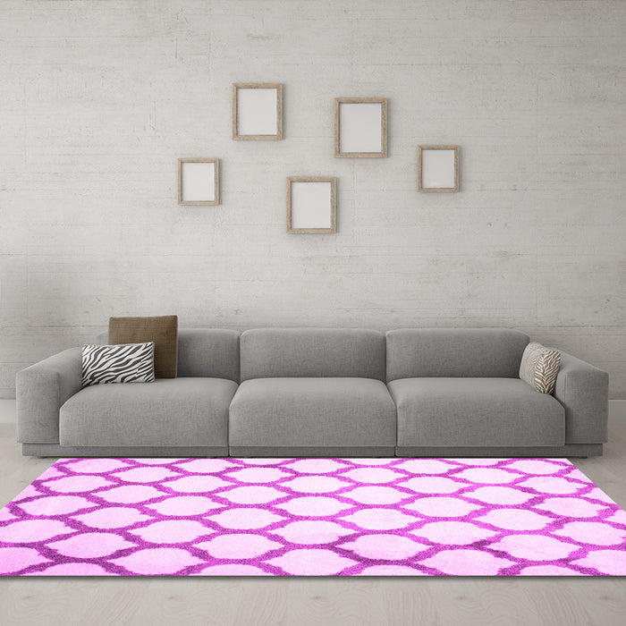 Machine Washable Terrilis Pink Contemporary Rug in a Living Room, wshcon419pnk